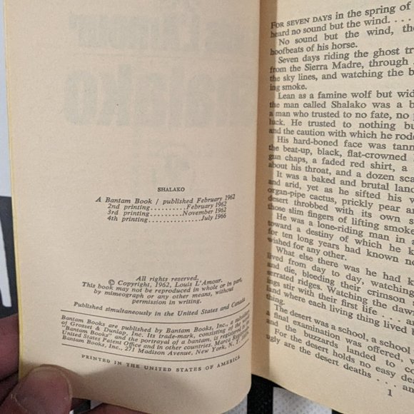 Shalako by Louis L'Amour 1966 Paperback - Used - Picture 4 of 6